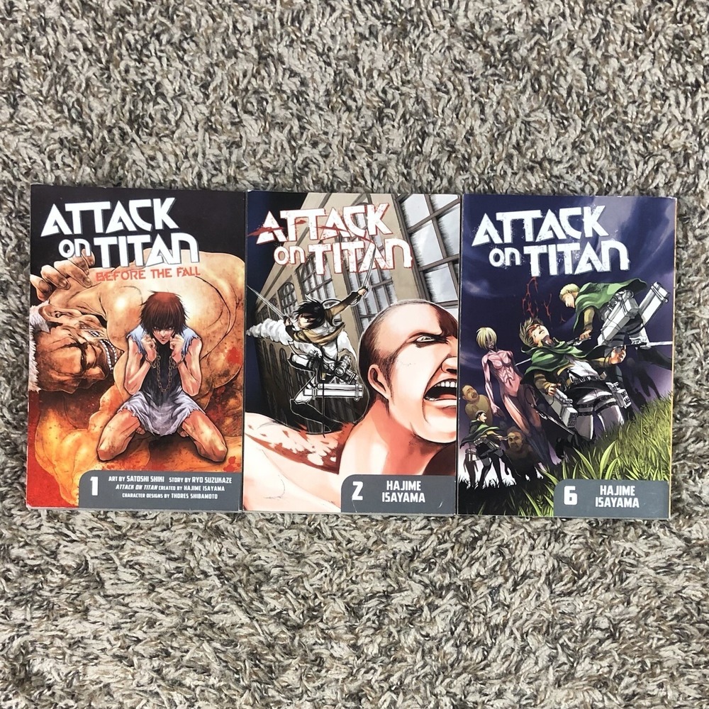 Attack On Titan Anime Manga Lot Volume 1, 2, 6